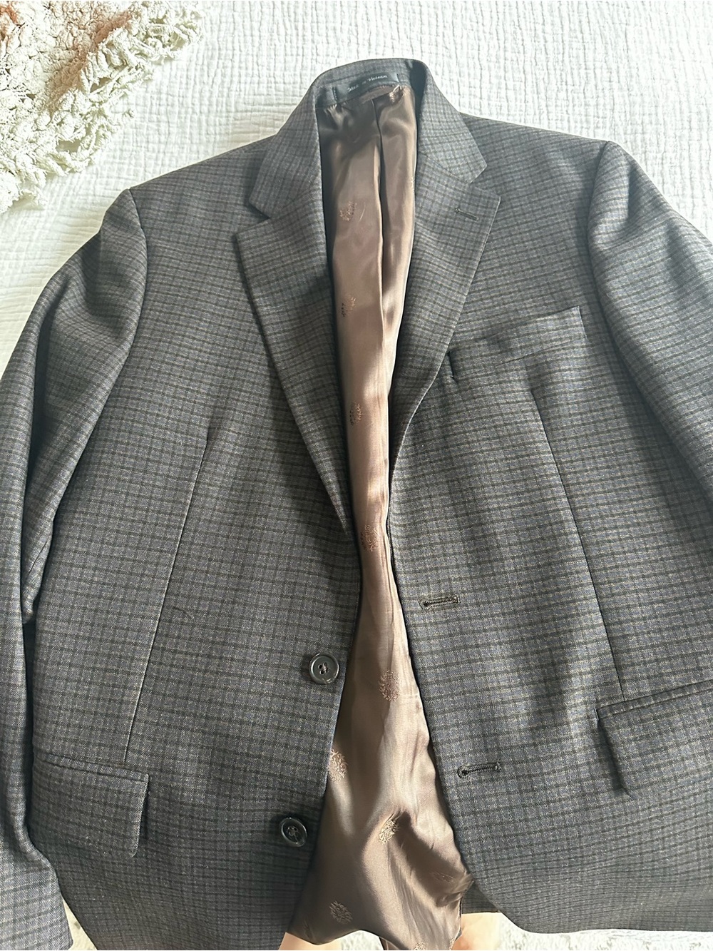 Ralph Lauren Men's Gray Micro-Check Blazer